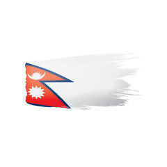 Nepal flag, vector illustration on a white background.
