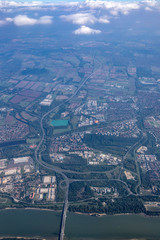 Aerial View Earth Landscape From Plane.