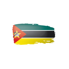 Obraz premium Mozambique flag, vector illustration on a white background