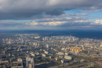 Fototapeta na wymiar Aerial View Earth Landscape From Plane.