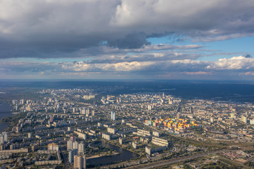 Fototapeta na wymiar Aerial View Earth Landscape From Plane.