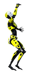 3D Rendering Male Robot on White