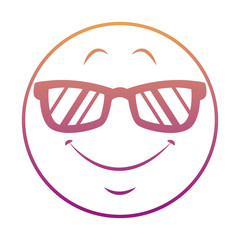 Sunglasses chat emoticon rainbow lines
