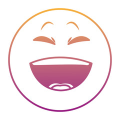 Laugh chat emoticon rainbow lines