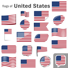 flags with country colors of the United States