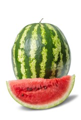 Whole and Slice of Watermelon