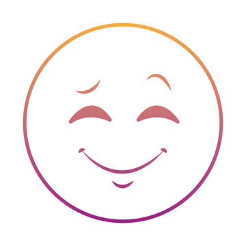Smiling chat emoticon rainbow lines