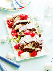 Brownie marshmallow roll.