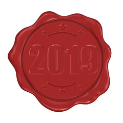 Wax Stamp 2019.  Image with clipping path