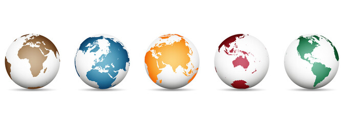 3D Vector Globes with World Maps