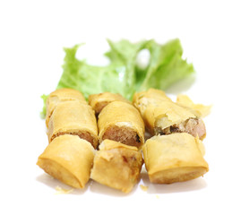 asian wonton on white background