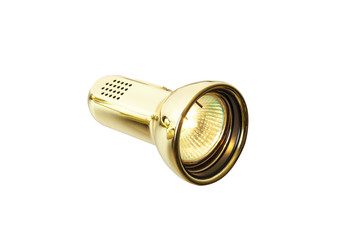 LED downlight, golden color isolated on white