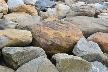 Fototapeta na wymiar Sea Wall Rocks