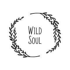 Hand drawn wreath. Vector floral round frame for cards, invitations, posters