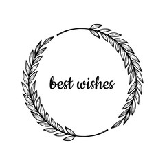 Obraz premium Hand drawn wreath. Vector floral round frame for cards, invitations, posters