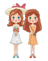 Fashion girls cartoons