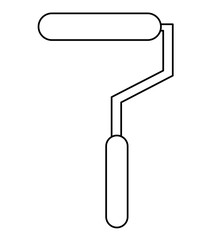 Roll paint isolated construction tool in black and white