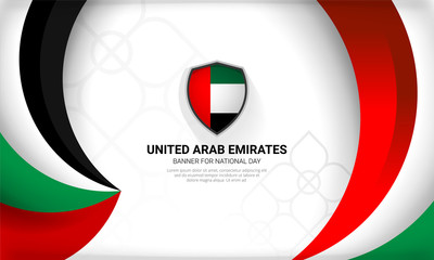 Obraz premium National Flag Color of United Arab Emirates Background Concept for Independence Day and other events, Vector Illustration Design
