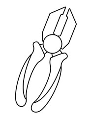 Plier construction tool in black and white