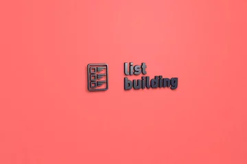 Foto op Canvas Illustration of list building with dark text on red background © Vadym