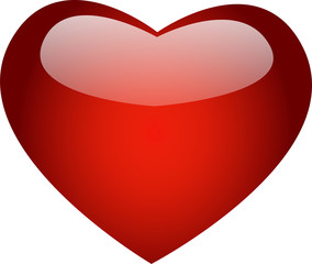 Heart red, drawing of heart with glare, transparent glass. drawing on valentine day, declaration of love