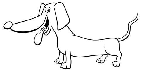 dachshund dog character cartoon coloring book