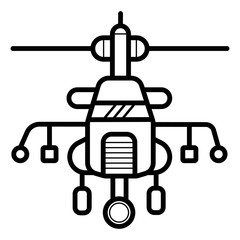 military helicopter icon vector illustration