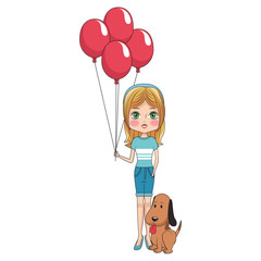 Fashion girl with dog