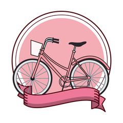 Fototapeta premium Vintage bike round icon