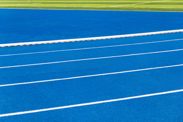 Fototapeta na wymiar running track blue color - For fitness or competition Bangkok of Thailand