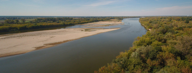 Poland, Jablonna, drone shot  from Vistula