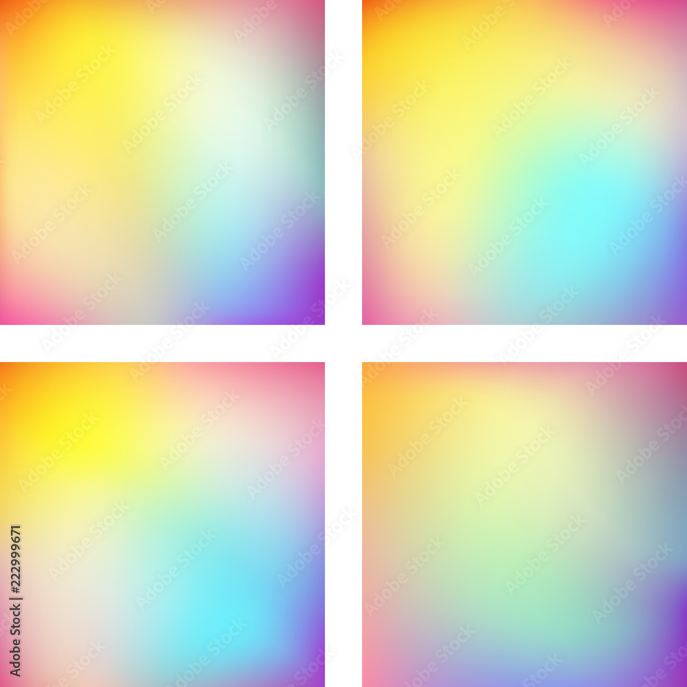 Aufkleber set with colorful abstract blurred backgrounds. vector illustration. modern geometrical backdrop. ab