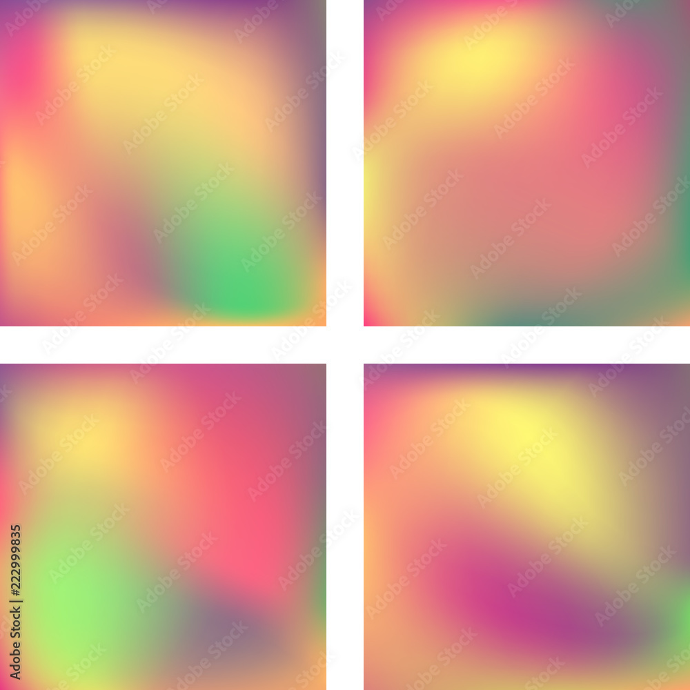 Aufkleber set with colorful abstract blurred backgrounds. vector illustration. modern geometrical backdrop. ab