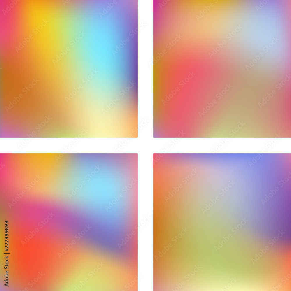 Aufkleber set with colorful abstract blurred backgrounds. vector illustration. modern geometrical backdrop. ab