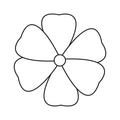 Flower round symbol in black and white