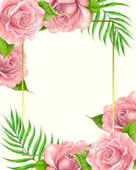 Pink roses card