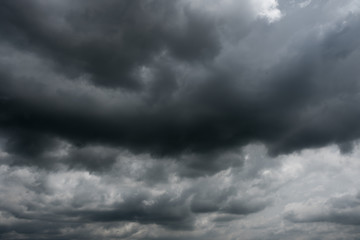 dark storm clouds with background,Dark clouds before a thunder-storm.