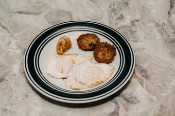 Sausage and eggs with a side of honeycomb