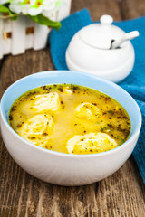Chicken soup with dumplings