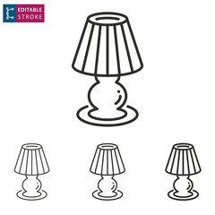 Lighting line icon on white background. Editable stroke.