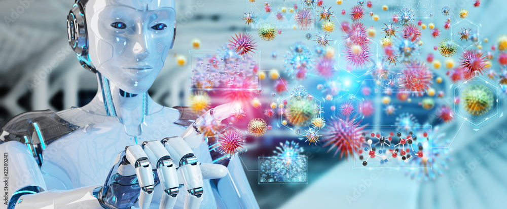 Poster Cyborg creating and analyzing nanovirus 3D rendering