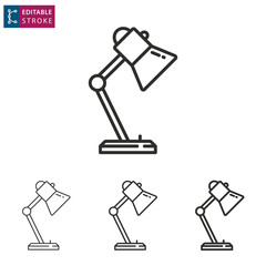 Lighting line icon on white background. Editable stroke.