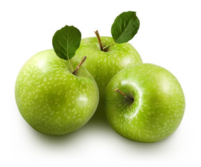 isolated image of green apples on white background