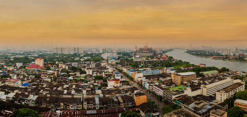 Fototapeta na wymiar Bangkok city on twilight time