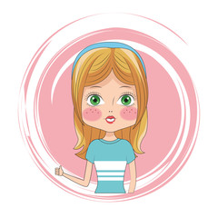 Beautiful girl face cartoon