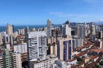 Fototapeta na wymiar Panoramic day view of the buildings of the city of Santos, São Paulo, Brazil