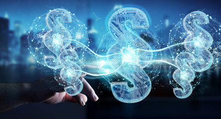 Businessman using 3D rendering digital paragraph law symbol