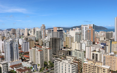Panoramic day view of the buildings of the city of Santos, S&atilde;o Paulo, Brazil