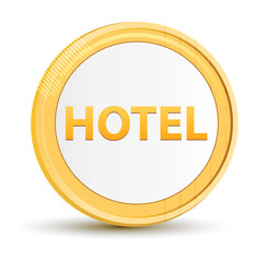 Hotel gold round button