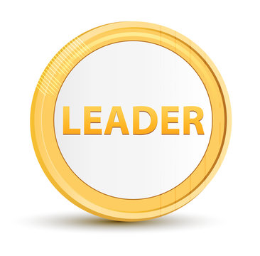 Leader gold round button
